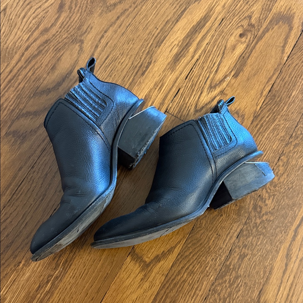 Alexander Wang Midnight Black Leather Booties